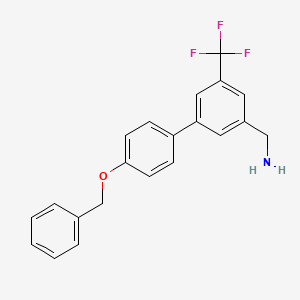 molecular formula C21H18F3NO B8198750 (4'-(Benzyloxy)-5-(trifluoromethyl)-[1,1'-biphenyl]-3-yl)methanamine 