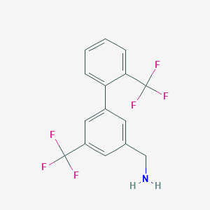 molecular formula C15H11F6N B8198757 C-(5,2'-Bis(trifluoromethyl)biphenyl-3-yl)-methylamine 