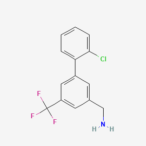 molecular formula C14H11ClF3N B8198761 (2'-Chloro-5-(trifluoromethyl)-[1,1'-biphenyl]-3-yl)methanamine 