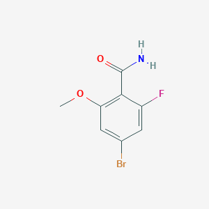 molecular formula C8H7BrFNO2 B8198787 4-Bromo-2-fluoro-6-methoxybenzamide 