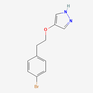 molecular formula C11H11BrN2O B8198793 4-(4-Bromophenethoxy)-1H-pyrazole 