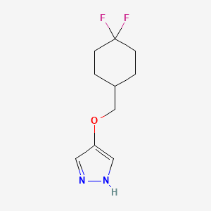 molecular formula C10H14F2N2O B8198799 4-((4,4-Difluorocyclohexyl)methoxy)-1H-pyrazole 