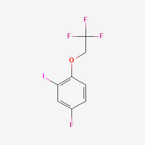 molecular formula C8H5F4IO B8198825 4-Fluoro-2-iodo-1-(2,2,2-trifluoroethoxy)benzene 