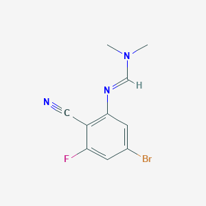 molecular formula C10H9BrFN3 B8198906 N'-(5-Bromo-2-cyano-3-fluorophenyl)-N,N-dimethylformimidamide 