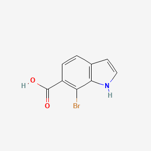 molecular formula C9H6BrNO2 B8198976 7-溴-1H-吲哚-6-羧酸 