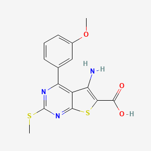 5-Amino-4-(3-methoxyphenyl)-2-(methylthio)thieno[2,3-d]pyrimidine-6-carboxylic acid