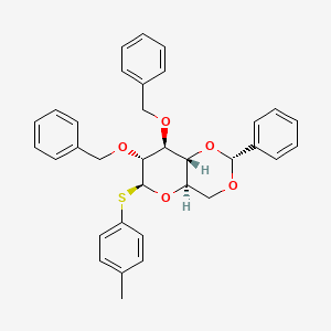 molecular formula C34H34O5S B8199077 p-Tolyl 2-O,3-O-dibenzyl-4-O,6-O-[(R)-benzylidene]-1-thio-beta-D-glucopyranoside 