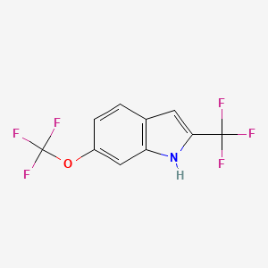 molecular formula C10H5F6NO B8199146 6-(Trifluoromethoxy)-2-(trifluoromethyl)-1h-indole 
