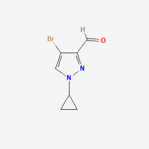 molecular formula C7H7BrN2O B8199165 4-Bromo-1-cyclopropylpyrazole-3-carbaldehyde 