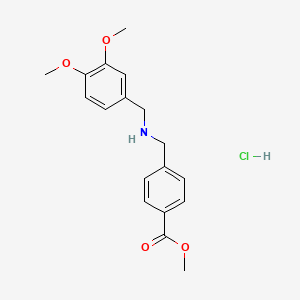 molecular formula C18H22ClNO4 B8199168 Methyl 4-[[(3,4-dimethoxyphenyl)methylamino]methyl]benzoate;hydrochloride 
