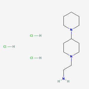 molecular formula C12H28Cl3N3 B8199173 2-(4-Piperidin-1-ylpiperidin-1-yl)ethanamine;trihydrochloride 