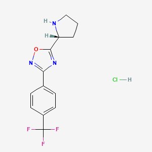 molecular formula C13H13ClF3N3O B8199184 5-[(2R)-pyrrolidin-2-yl]-3-[4-(trifluoromethyl)phenyl]-1,2,4-oxadiazole;hydrochloride 