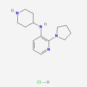 molecular formula C14H23ClN4 B8199190 N-piperidin-4-yl-2-pyrrolidin-1-ylpyridin-3-amine;hydrochloride 