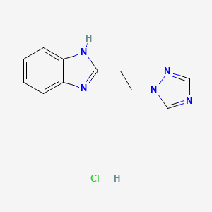 molecular formula C11H12ClN5 B8199211 2-[2-(1,2,4-triazol-1-yl)ethyl]-1H-benzimidazole;hydrochloride 
