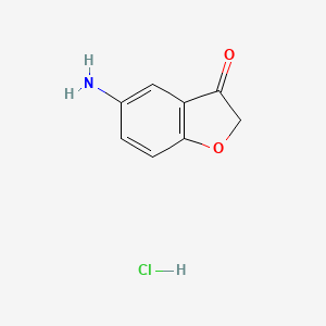molecular formula C8H8ClNO2 B8199223 5-Amino-1-benzofuran-3-one;hydrochloride 