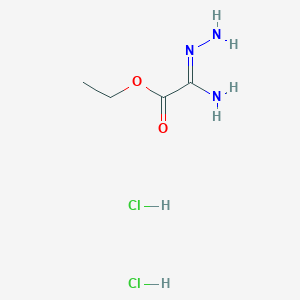 molecular formula C4H11Cl2N3O2 B8199235 Ethyl 2-hydrazinyl-2-iminoacetate dihydrochloride 