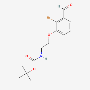 molecular formula C14H18BrNO4 B8199265 tert-Butyl (2-(2-bromo-3-formylphenoxy)ethyl)carbamate 