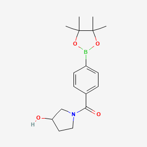 molecular formula C17H24BNO4 B8199270 (3-Hydroxypyrrolidin-1-yl)(4-(4,4,5,5-tetramethyl-1,3,2-dioxaborolan-2-yl)phenyl)methanone 
