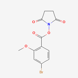 molecular formula C12H10BrNO5 B8199331 2,5-Dioxopyrrolidin-1-yl 4-bromo-2-methoxybenzoate 