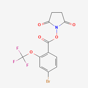 molecular formula C12H7BrF3NO5 B8199337 2,5-Dioxopyrrolidin-1-yl 4-bromo-2-(trifluoromethoxy)benzoate 
