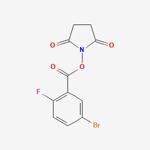 molecular formula C11H7BrFNO4 B8199338 2,5-Dioxopyrrolidin-1-yl 5-bromo-2-fluorobenzoate 