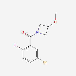 molecular formula C11H11BrFNO2 B8199346 (5-Bromo-2-fluorophenyl)(3-methoxyazetidin-1-yl)methanone 
