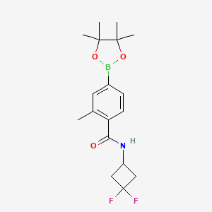 molecular formula C18H24BF2NO3 B8199348 N-(3,3-Difluorocyclobutyl)-2-methyl-4-(4,4,5,5-tetramethyl-1,3,2-dioxaborolan-2-yl)benzamide 