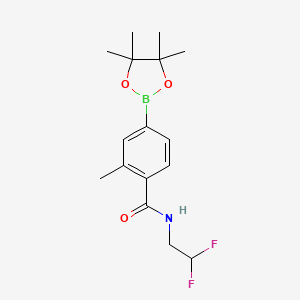 molecular formula C16H22BF2NO3 B8199349 N-(2,2-Difluoroethyl)-2-methyl-4-(4,4,5,5-tetramethyl-1,3,2-dioxaborolan-2-yl)benzamide 