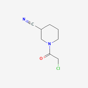 molecular formula C8H11ClN2O B8199376 1-(2-Chloroacetyl)piperidine-3-carbonitrile 
