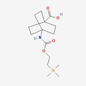 molecular formula C15H27NO4Si B8199383 4-(((2-(Trimethylsilyl)ethoxy)carbonyl)amino)bicyclo[2.2.2]octane-1-carboxylic acid 
