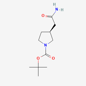 molecular formula C11H20N2O3 B8199393 (S)-tert-Butyl 3-(2-amino-2-oxoethyl)pyrrolidine-1-carboxylate 