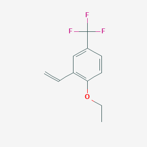 molecular formula C11H11F3O B8199399 1-Ethoxy-4-(trifluoromethyl)-2-vinylbenzene 