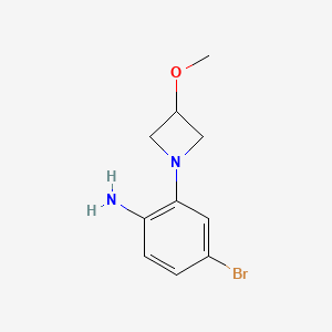 molecular formula C10H13BrN2O B8199415 4-Bromo-2-(3-methoxyazetidin-1-yl)aniline 