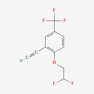 molecular formula C11H7F5O B8199426 1-(2,2-Difluoroethoxy)-2-ethynyl-4-(trifluoromethyl)benzene 