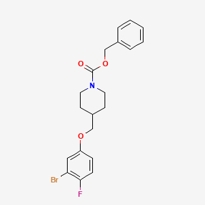 molecular formula C20H21BrFNO3 B8199470 Benzyl 4-((3-bromo-4-fluorophenoxy)methyl)piperidine-1-carboxylate 