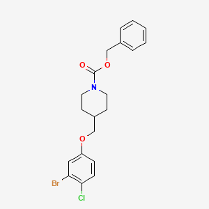 molecular formula C20H21BrClNO3 B8199478 Benzyl 4-((3-bromo-4-chlorophenoxy)methyl)piperidine-1-carboxylate 