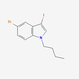 molecular formula C12H13BrIN B8199512 5-Bromo-1-butyl-3-iodo-1H-indole 