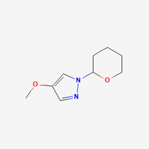 molecular formula C9H14N2O2 B8199533 4-Methoxy-1-(tetrahydro-2H-pyran-2-yl)-1H-pyrazole 
