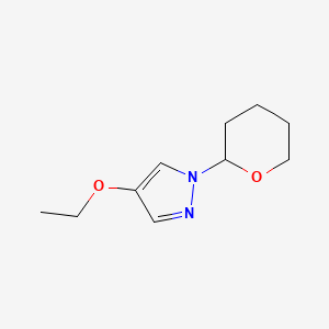 molecular formula C10H16N2O2 B8199535 4-Ethoxy-1-(tetrahydro-2H-pyran-2-yl)-1H-pyrazole 