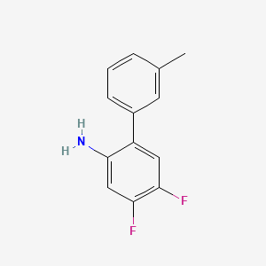 molecular formula C13H11F2N B8199541 4,5-Difluoro-3'-methyl-[1,1'-biphenyl]-2-amine 