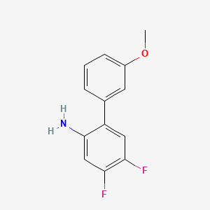 molecular formula C13H11F2NO B8199546 4,5-Difluoro-3'-methoxy-[1,1'-biphenyl]-2-amine 