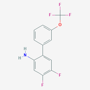 molecular formula C13H8F5NO B8199549 4,5-Difluoro-3'-(trifluoromethoxy)-[1,1'-biphenyl]-2-amine 