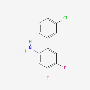 molecular formula C12H8ClF2N B8199552 3'-Chloro-4,5-difluoro-[1,1'-biphenyl]-2-amine 