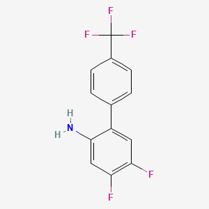 molecular formula C13H8F5N B8199559 4,5-Difluoro-4'-(trifluoromethyl)-[1,1'-biphenyl]-2-amine 