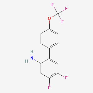 molecular formula C13H8F5NO B8199561 4,5-Difluoro-4'-(trifluoromethoxy)-[1,1'-biphenyl]-2-amine 