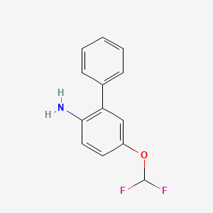 molecular formula C13H11F2NO B8199569 5-(Difluoromethoxy)-[1,1'-biphenyl]-2-amine 