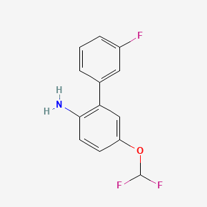 molecular formula C13H10F3NO B8199572 5-(Difluoromethoxy)-3'-fluoro-[1,1'-biphenyl]-2-amine 