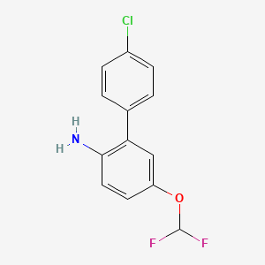 molecular formula C13H10ClF2NO B8199585 4'-Chloro-5-(difluoromethoxy)-[1,1'-biphenyl]-2-amine 