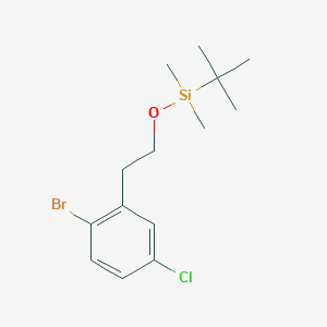 molecular formula C14H22BrClOSi B8199641 (2-Bromo-5-chlorophenethoxy)(tert-butyl)dimethylsilane 