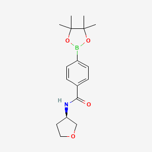 molecular formula C17H24BNO4 B8199644 (R)-N-(tetrahydrofuran-3-yl)-4-(4,4,5,5-tetramethyl-1,3,2-dioxaborolan-2-yl)benzamide 